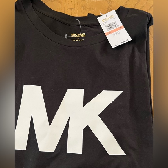 MICHAEL Michael Kors Tops - ****SOLD****Michael Kors black short sleeve MK t-shirt size 2X